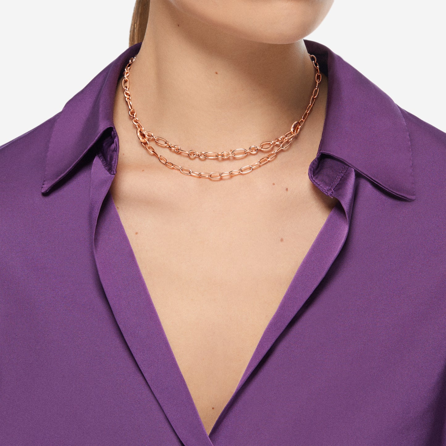 DODO Collana Essentials in Argento Dorato Oro Rosa 18K