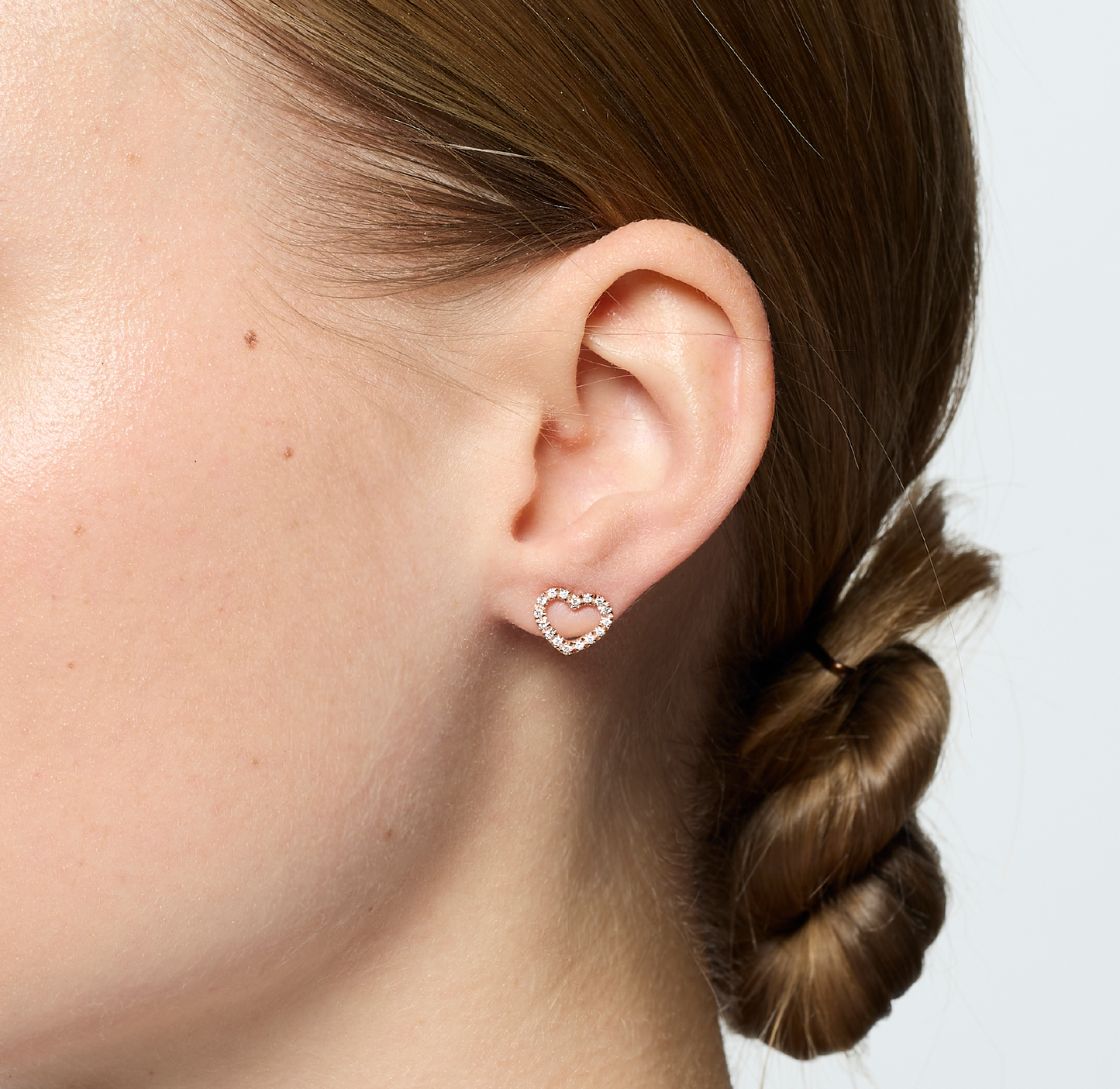 Marco Gerbella orecchini cuore oro rosa con diamanti