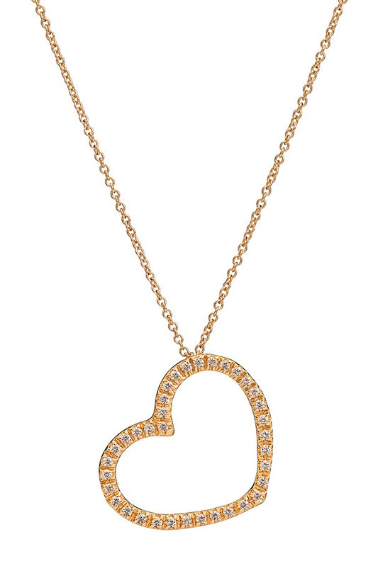 Marco Gerbella Collana lunga con cuore diamanti oro giallo