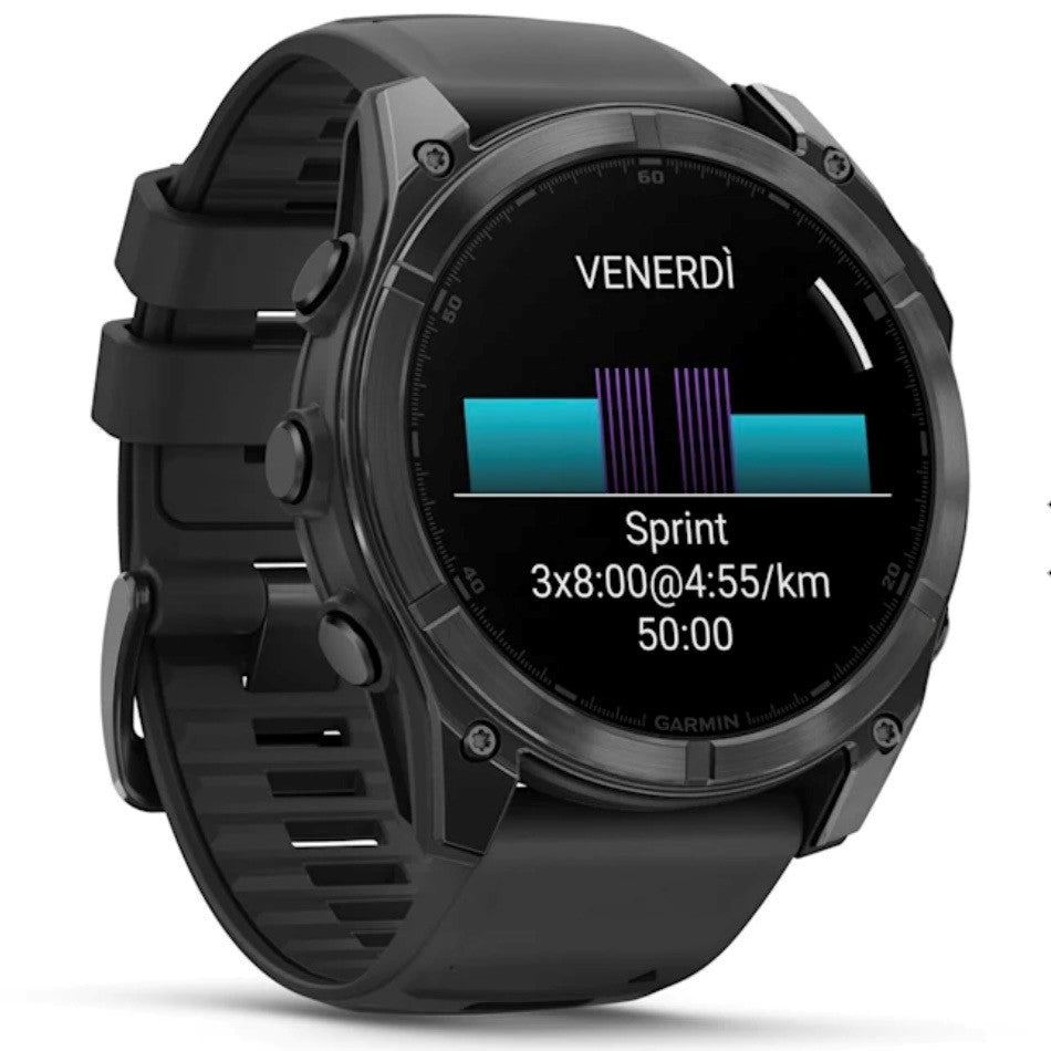 Garmin fenix 8- 51 mm, MicroLED Sapphire, Titanio, Carbon Gray DLC  010-03380-05