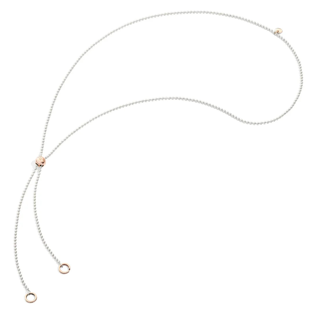 DODO collana bollicine Lariat oro rosa 9kt e argento