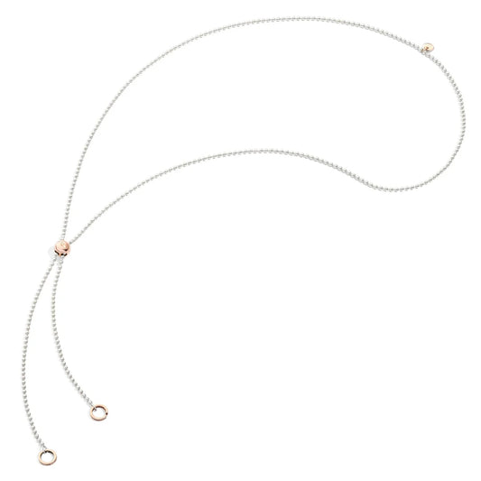 DODO collana bollicine Lariat oro rosa 9kt e argento