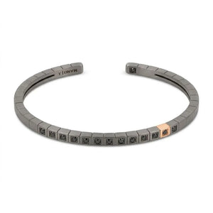 Mano J BRACCIALE UOMO IN TITANIO, ORO ROSSO 9 KT, DIAMANTI BLACK